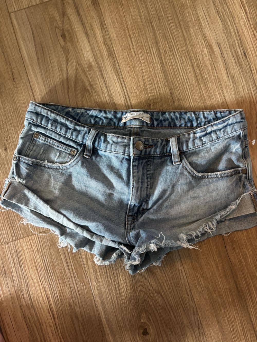 Free People Light Blue Denim Jean Shorts